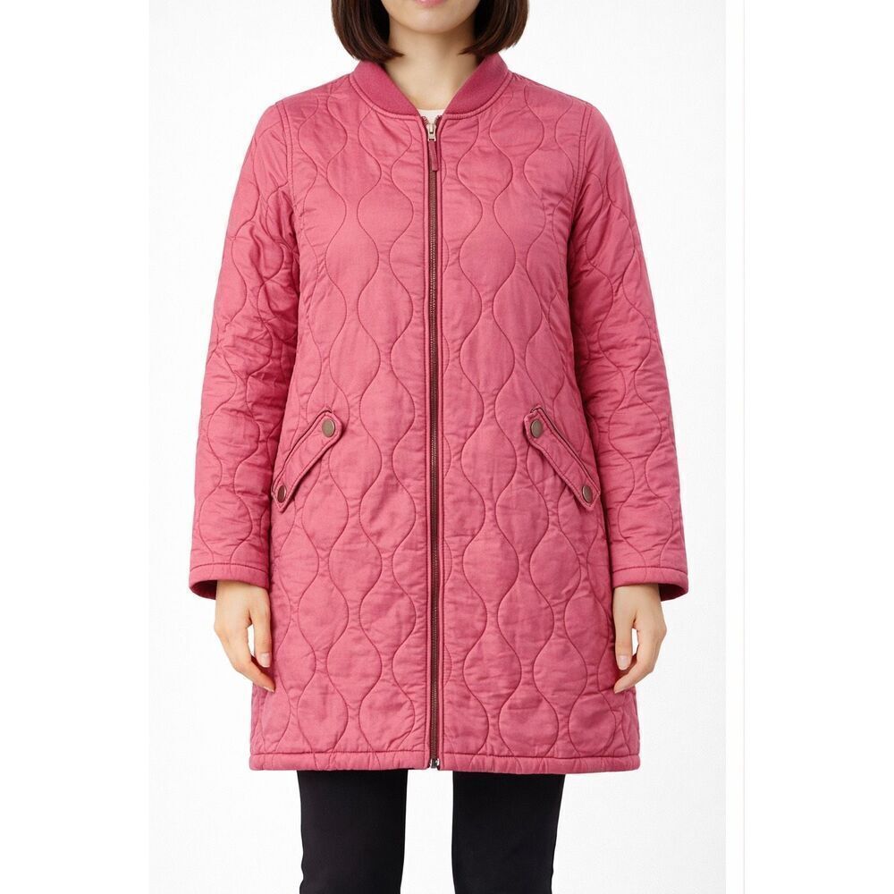 7 for all mankind red rasberry quilted zip front jacket small